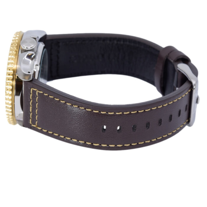 Seiko 5 Sports SKX GMT Automatic Mocha Black Dial Brown Leather Strap Watch For Men - SSK036K1 - Image 7